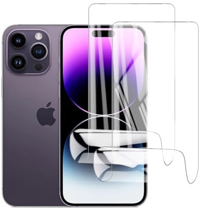 Glcrrpu 2 Pack Screen Protector for iPhone 14 Pro Max[6.7inch] High Sensitive Hydrogel TPU Film HD Clear Flexible,Self-Healing[Not Tempered Glass]