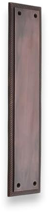 5mm Heavy Duty Solid Cast Brass Georgian Finger Plate Door Push Plate 285x 67mm (Aged Bronze)