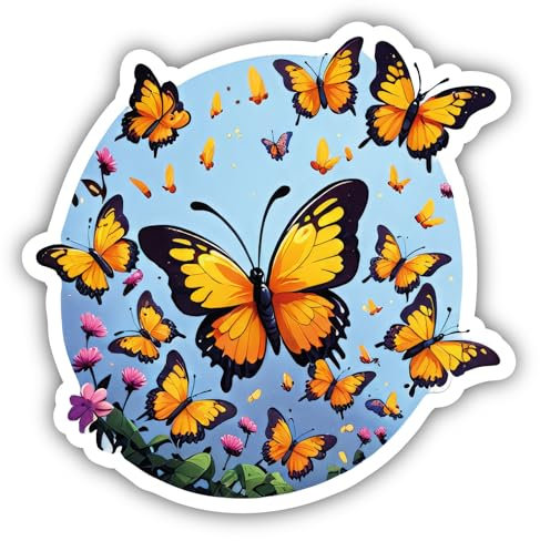 Samunshi® Schmetterling Schwarm Aufkleber Car Decal Sticker für Mofa Fahrrad Roller oder Auto Sticker Fahrrad Mtb Mountainbike Rennrad Comic Cartoon Tier Sticker 30cm Schmetterling Schwarm