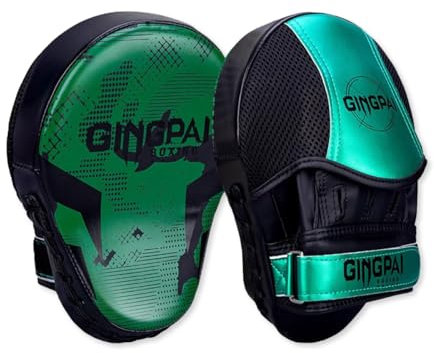 OLYSPM 1 Paar Boxpolster,Pratzen Boxen,Gebogene Boxpratzen Bieten Hervorragenden Grip,Reißfeste PU Leder Pratzen Kickboxen für MMA,Kickboxen,Kampfsport,Muay Thai