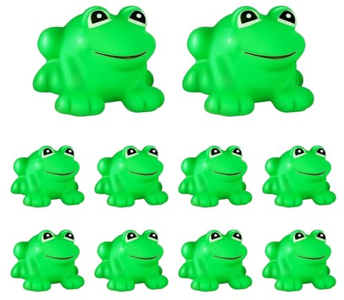 Froschfigur,Kleine Frösche - Niedliche Gummifroschfiguren,10 Stück lustige kleine Tiere zum Schwimmen in der Badewanne, Gummifrosch-Partydekorationen, kleine Tiere zum Verstecken für Kinder