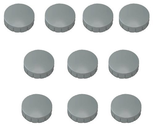 Magnete Papiertiger Ø 24mm, Haftmagnete für Whiteboard, Kühlschrankmagnet, Magnettafel, Magnetwand, Magnet Rund (Grau, 24mm | 10er Pack)
