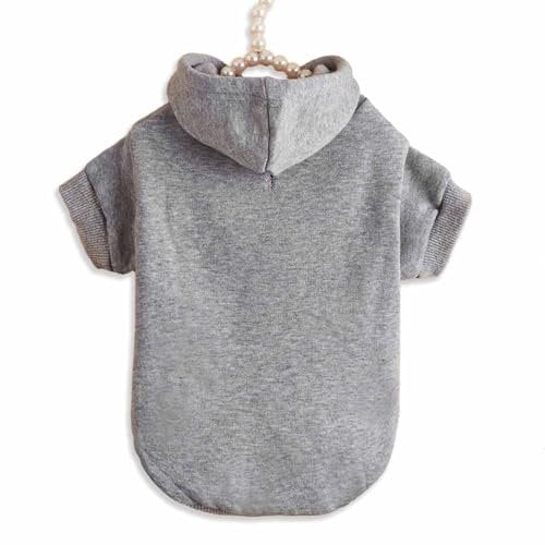 Monkimau Hundepullover Hoodie für kleine bis große Hunde – Warmer Fleece – Herbst- und Winterkleidung – XS bis XXXL – 10 Farben (Grau, 3XL)
