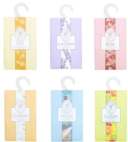 Wäscheduft Schrank,12 Pack Kleiderschrank Aromatherapie Hanging Scent Tasche Garderobe Lufterfrischer Lavendel Jasmin Lilie Rose Ozean Zitrone für Closet Schuhregal