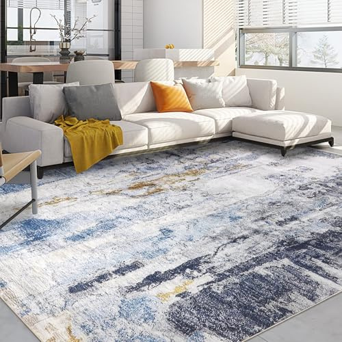 Capslpad Moderner abstrakter Teppich, Wohnzimmer, extra groß, 200 x 300 cm, rutschfest, Boho-Kunstteppich, leicht, kurzflorig, waschbar, Bodenmatte für Schlafzimmer, Esszimmer, Kinderzimmer, Lounge