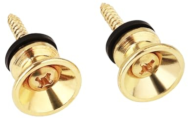 Banworks Gitarrengurtknöpfe, Metall-Endstifte mit Befestigungsschrauben für akustische/elektrische Strat-Tele-Gitarren, 2 Stück JT/BDK-01, golden