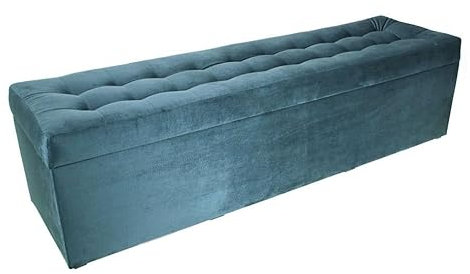 MG Design Polsterhocker 45 x 160 cm Blau mit Stauraum (ca. 190 L), belastbar bis 300 kg, sofort einsatzbereit & pflegeleicht – für Wohnzimmer, Schlafzimmer & Flur