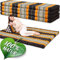 Namasdee Klappmatratze 200x140x8cm mit 100% natürlicher Kapokfüllung (Schwarz/Orange)
