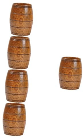 Mikinona 5 Piezas taza de madera tipo barril vasos de whisky cóctel balde taza de jugo taza de café taza de cafe cerveza taza de madera del restaurante taza para beber agua Light Brown