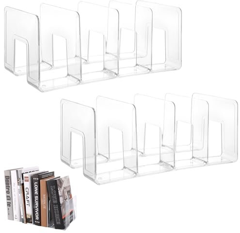 Oungy Lot de 2 organiseurs de livres, en acrylique, transparents, sacs à main, porte-revues, organiseur de poches pour ordinateur portable, livres, documents, classeurs