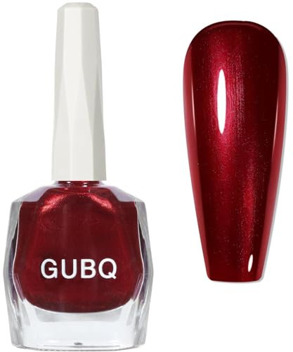 Pearl Wine Red Glitter Nail Polish, Burgundy Shimmer Holographic Gel, Pearlescent Long Lasting Chip Resistant for DIY Manicure Decorations