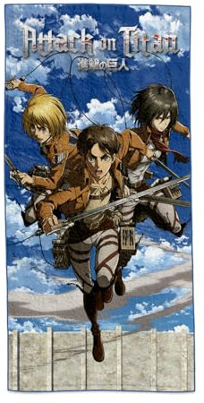 SAKAMI - Attack on Titan - Eren, Mikasa & Armin - Strandtuch, Towel - 150x75cm