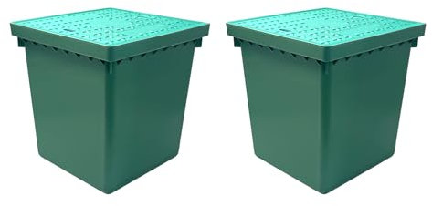 2 Pack Underground Heavy Duty Pull Boxes 500x500x505mm GRP Cover Splice Box, Access Box, Deep Enclosure Box, Distribution Pit Access Junction Boxes for Buried Cable Routes, Power Cable Jointing