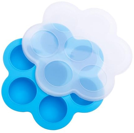 OUDQFCJ 1 pezzo Contenitore in silicone con coperchio, contenitore per congelatore, vassoio per alimenti complementari, congelatore per alimenti per bambini, congelatore per svezzamento