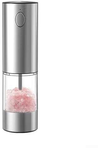 Type C Electric Spice Grinder Featuring Adjustable Coarseness, Transparent Container, and Convenient LED Light (Silver)