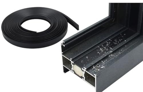 Guarnizioni Finestre,Guarnizione Finestra per 14mm e 23mm Larghezza Scanalatura,Guarnizione di Battuta interna Finestra Alluminio,Guarnizioni Finestre,Antispifferi per Finestre (Nero,4M,14mm W)