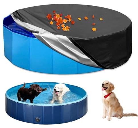 Udbrud Cubierta Piscina Redonda, 160 x 30cm Cubierta de Piscina para Perros,Cubierta de Piscina para Piscina Infantil, Cubierta de Lluvia para Piscina Redonda con Cordón Cobertor de Invierno Redondo