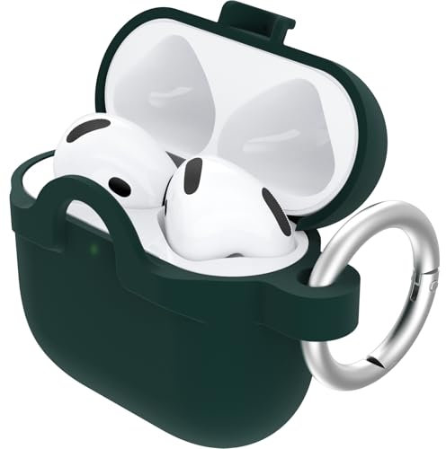 OtterBox Soft Touch Kopfhörer Hülle für AirPods (4th gen), stoßfeste, sturzsichere, ultraflache, Kratz- und Abriebfeste Schutzhülle für Apple AirPods, inklusive Karabiner, Grün