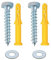 M10x50mm Heavy Duty Wall Plugs Tv Wall Bracket Screws for Fixing Aerial Mast Sky Dishes TV Mount Brackets 2 Pcs