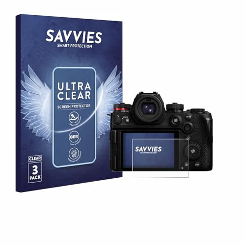 Savvies Schutzfolie für Panasonic Lumix DC-S1IIE | 6 Stück Transparenter Displayschutz Made in Germany Ultra-Klar Displayschutz-Folie