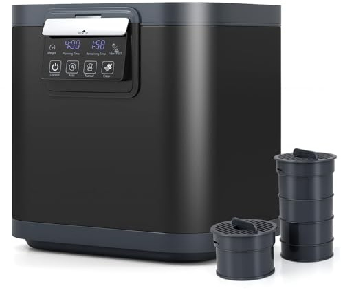 RELAX4LIFE Compostiera Elettrica Intelligente da 4 Litri per Cucina, Bidone per Compost da Banco con display a LED, Compost di Rifiuti Alimentari