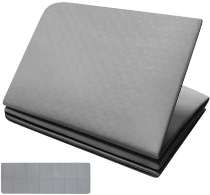 Tappetino da ginnastica, yoga, imbottito e antiscivolo, per fitness, pilates e ginnastica, con custodia, 183 x 61 cm, grigio/verde