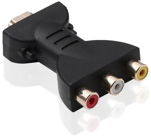 YESHLiky 1 PC high-resolution audio video converter compatible with TV, laptop, Xbox, DVD, PC, camera, USB charging, HDMI to RCA converter 1080P, with metal-coated HDMI to AV adapter (black)