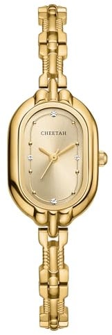 CHEETAH Armbanduhr Damen Analoge Quarz mit kleinem Vintage Metallarmband Gold Uhr Damen, Leicht Ablesbares Ziffernblatt in Blau wasserdichte Watch für Frauen Mädchen