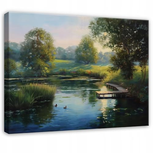 WallArena Leinwand Bilder 100x70 cm | Landschaft, Leinwandbilder, Bild auf leinwand, Format: 100x70 cm (BxH) - einteilig auf Canvas Leinwand. Das Leinwand