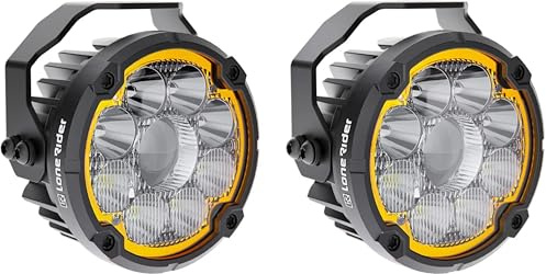 Lone Rider LED Zusatzscheinwerfer für BMW R1200/1250GS - Sturzbügel | Staub-/wasserdicht, 6-in-1-Strahl. Inkl. MotoCAN & OEM-Sturzbügel-Halter für Zusatzlicht.