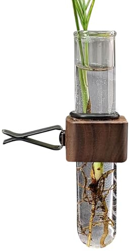 Auto-Vasen-Clip – Zubehör für Glasröhre aus Holz, Mini-Innenatmosphäre, elegantes Armaturenbrett-Dekor | Lüftungs-Dekoration mit Grün COM