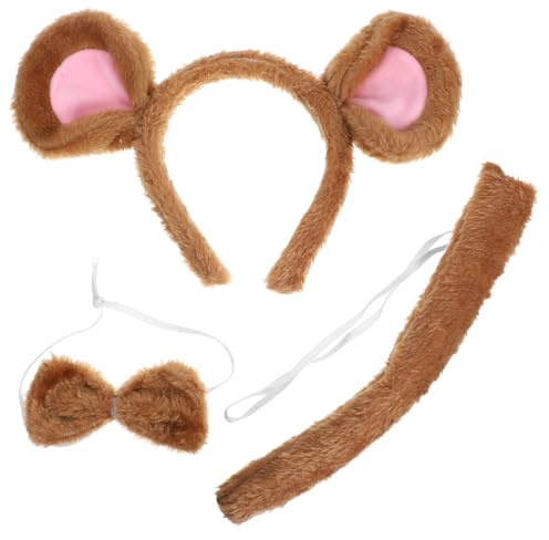 VICASKY Maus Kostümset Cosplay Tierstirnband Mit Ohren Fliege Und Schwanz Plüsch Haarreif Für Halloween Party