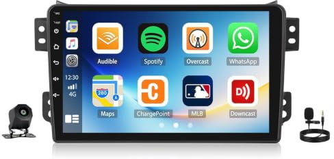 CAMECHO Carplay Autoradio 9 Zoll DSP Radio für Suzuki Splash Ritz Opel Agila 2004-2014 mit Android Auto FM RDS, Bluetooth Display HD Touchscreen mit YouTube, Lenkradsteuerung, Rückfahrkamera