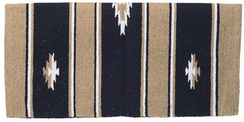 Tough 1 55% Wool Sierra Saddle Blanket 32X32, Taupe/black/Cream