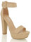 ESSEX GLAM Womens Ankle Strap Platform Sandals Ladies Chunky Sole Block High Heel Shoes Size 3-8
