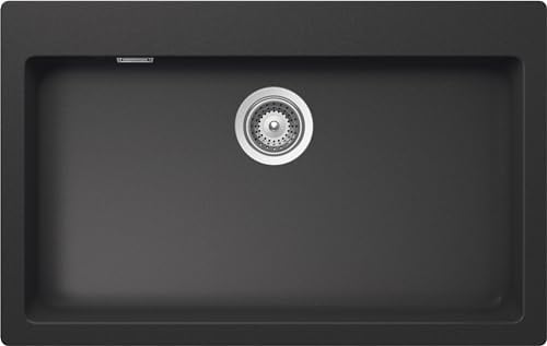 SCHOCK | Lavello Cucina Primus N100XL 1 Vasca XL con banco Rubinetteria, Materiale Cristalite®, Antracite, 790x500mm