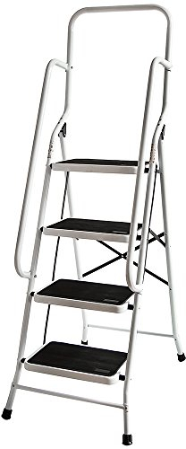 Casa de Descuento® 4 Paso Escalera con barandilla de Seguridad Plegable de Seguridad Antideslizante Matt Seguro Heavy Duty
