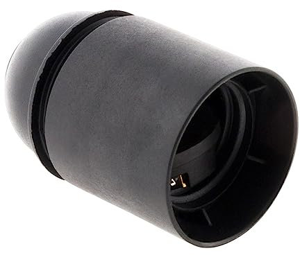 Zenitech - Douille Thermoplastique E27 - Finition Lisse pour Culot E27 - Tension Max 250V - Intensité Max 4A - Noir
