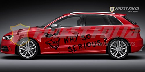 Joker Batman Aufkleber von Finest-Folia schwarz/schwarz Sticker Autoaufkleber Folie Carbon Matt Tuning KX011 KX012