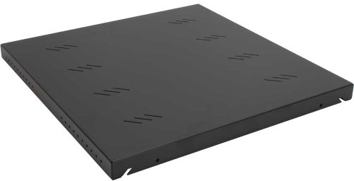 TRITON RAB-UP-450-A4 48,3 cm (19 Zoll) Geraeteboden 1HE 450mmt 80kg Tragkraft perforiert für Luftzirkulation Stabiles Stahlblech einfache Montage schwarz