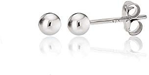 KEZEF Boucles d'oreilles à tige en argent sterling 925 pour femmes - Boucles d'oreilles à tige moyennes légères hypoallergéniques pour femmes | Boucles d'oreilles à boule de 8 mm