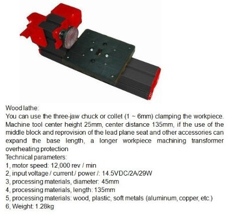 Gowe® DIY mini tornio macchina 6 in 1, fai da te mini Bench/Micro/tornio tornio macchina, solo per legno e metallo morbido