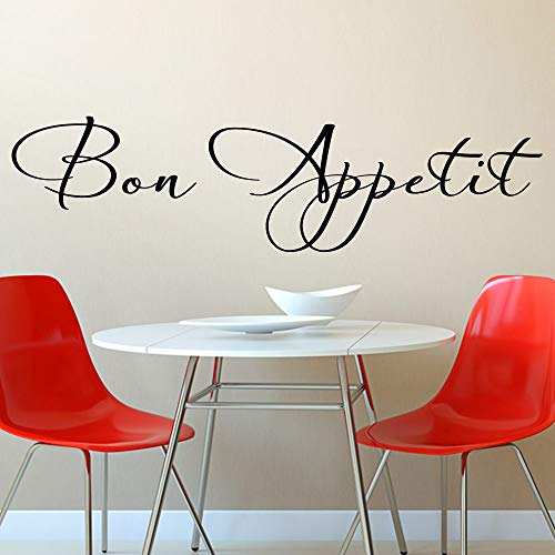 Grandora Wandtattoo Spruch Bon Appetit I schwarz (BxH) 58 x 15 cm I Küche Esszimmer Sticker Aufkleber Wandaufkleber Wandsticker Zitat Guten Appetit 1056W