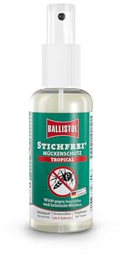BALLISTOL 26920 Stichfrei Tropical Pump-Spray, 8 h Schutz, 100 ml Spray | Insektenschutz-Spray, Insekten-Spray, gegen Insekten, für die Tropen, mit Biozid-Zulassung