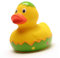 Duckshop I Badeente Osterei grün I Quietscheente I L: 8 cm I inkl. Badeenten-Schlüsselanhänger im Set