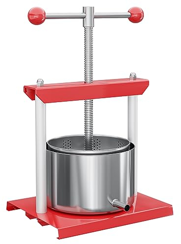 Wiltec Torchietto per Frutta in Acciaio Inox 6 Litri Pressa Manuale Frutta