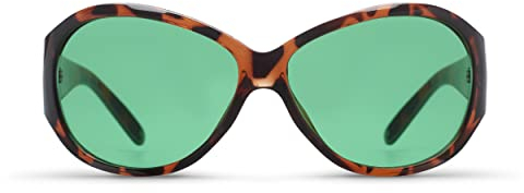 MigraLens Migraine Relief Glasses Women's Frame, Purfect Style | For Chronic Light Sensitivity | Green Lenses