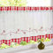 HongYa Bestickte Scheibengardine Halbtransparente Küche Kleinfenster Gardine mit Karo-Muster H/B 30/90 cm Rot