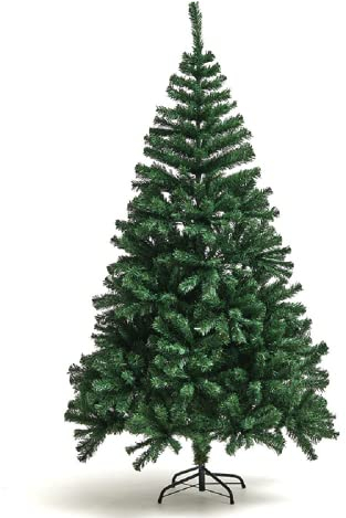 Uten Albero di Natale Artificiale 150cm, Albero di Natale, Verde Naturale, 450 Rami, Supporto In Metallo Staccabile, Facile Montaggio, Per Interni e Esterni Decorazioni Natalizie