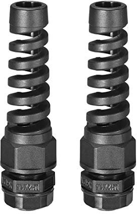 sourcing map M12 Cable Gland Waterproof IP68 Nylon Joint Adjustable Locknut with Strain Relief for 4.5-7.8mm Dia Wire, 2 Pcs